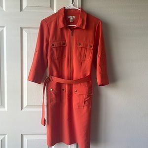 Dressbarn utility unique orange Dress size 6